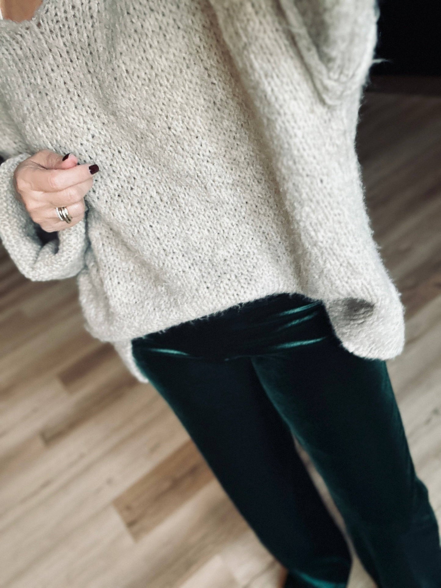 pantalon jogg en velous vert