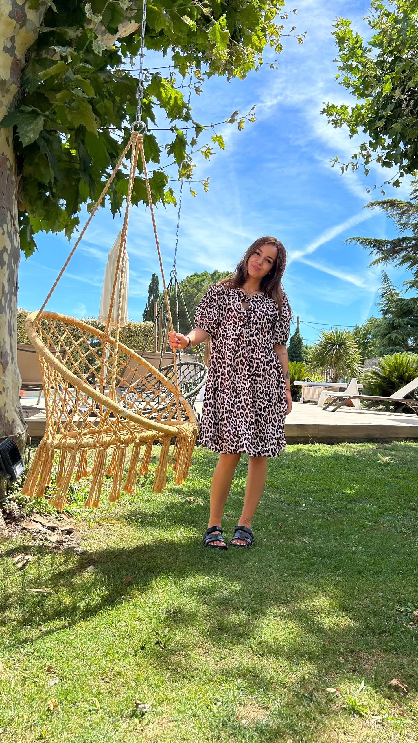 robe sophie léopard en tissus fluide , collection vestiaire du sud