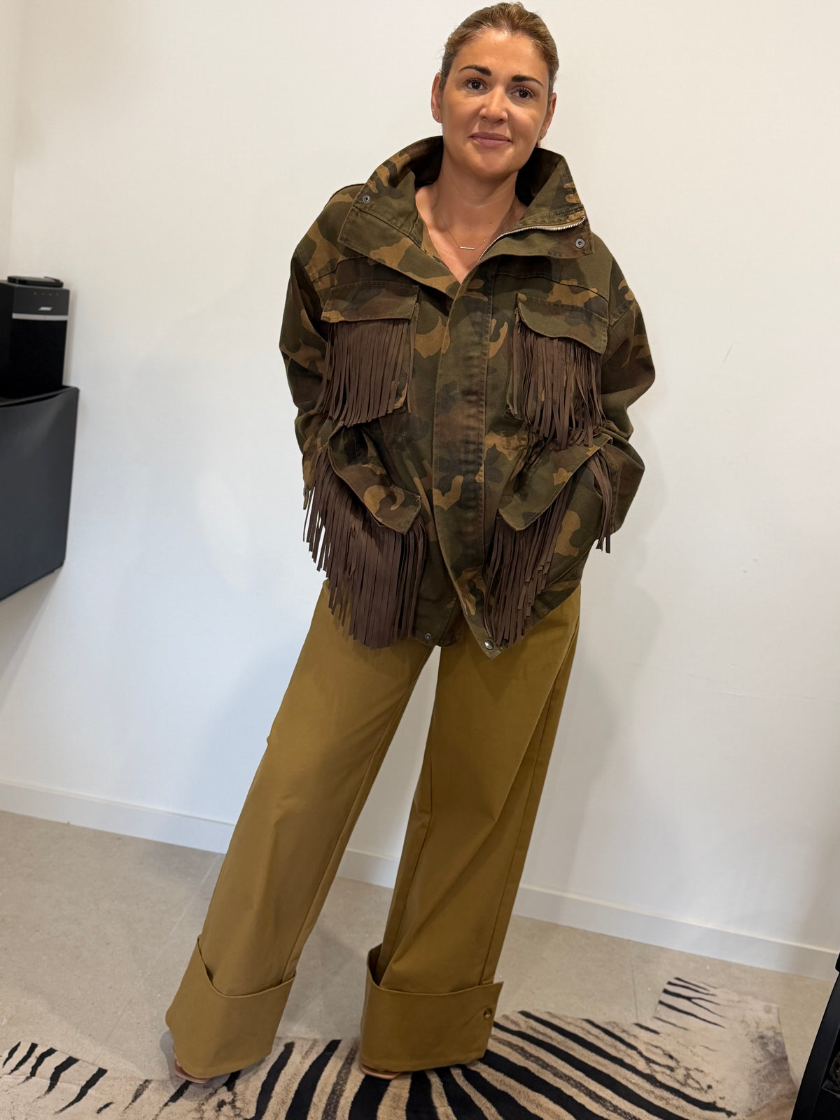 Veste parka DAKOTA by Lumina - Camouflage & franges