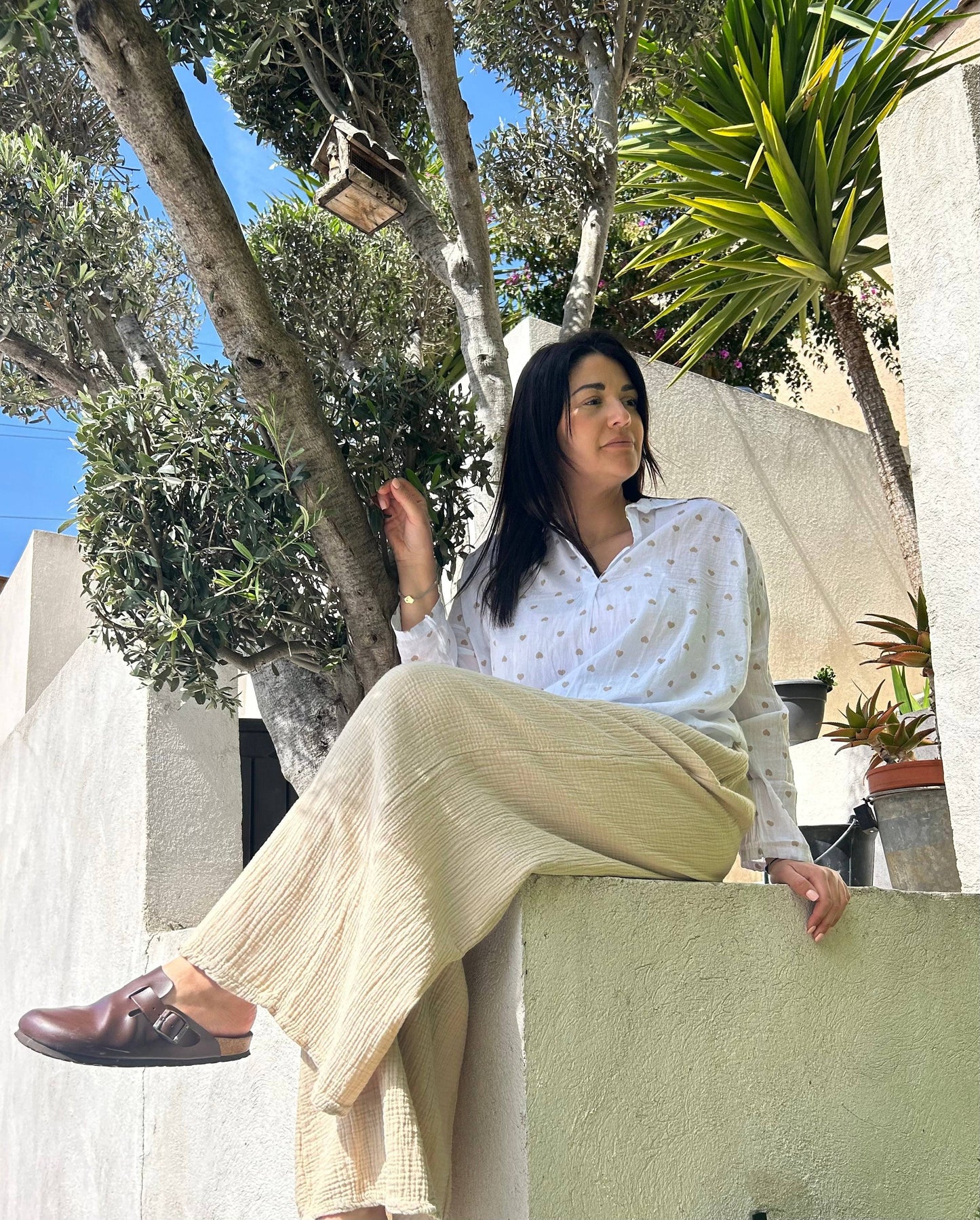 pantalon confort en gaze de coton