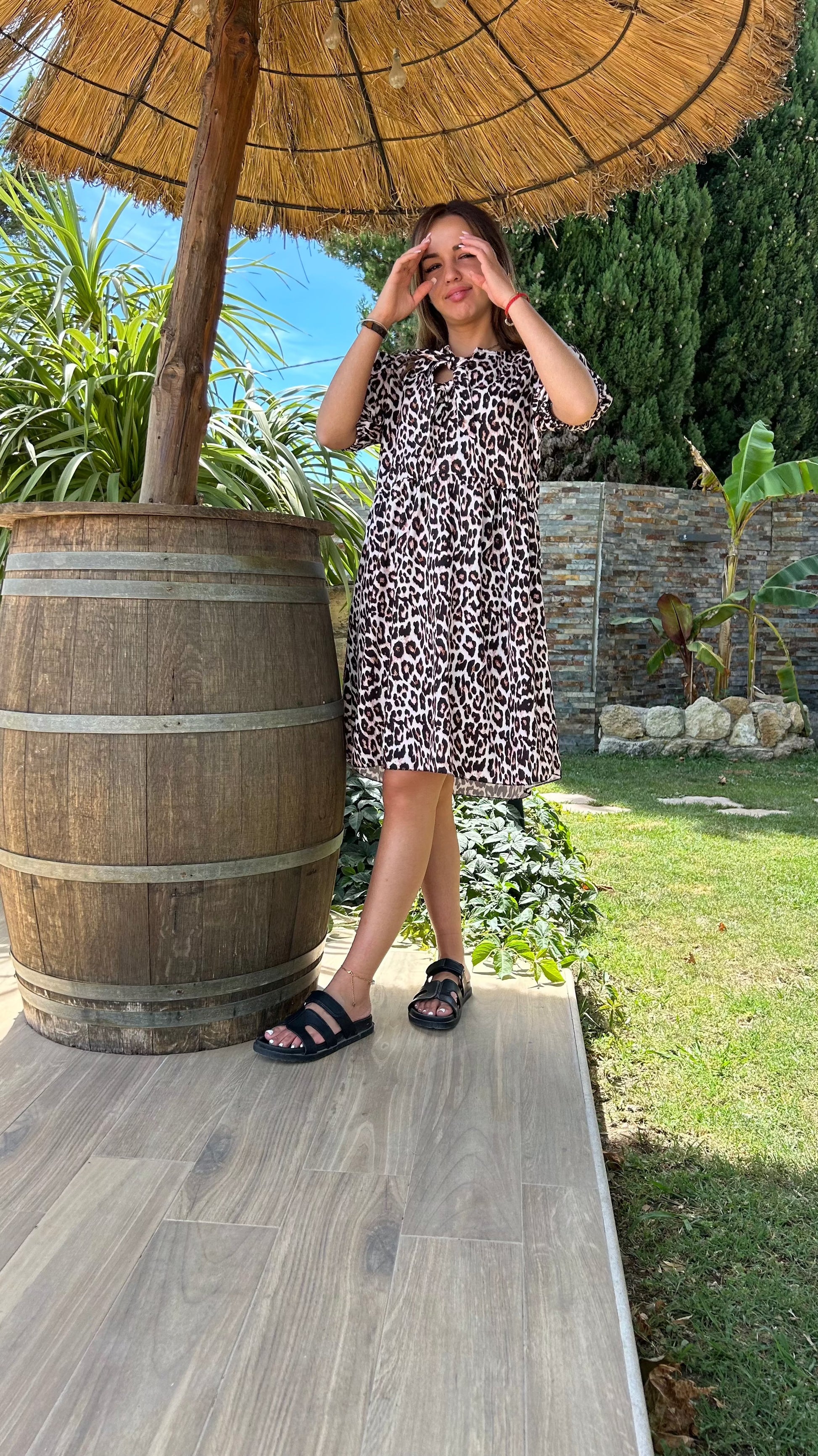 robe léopard sophie en tissus fluide, collection Vestiaire du sud