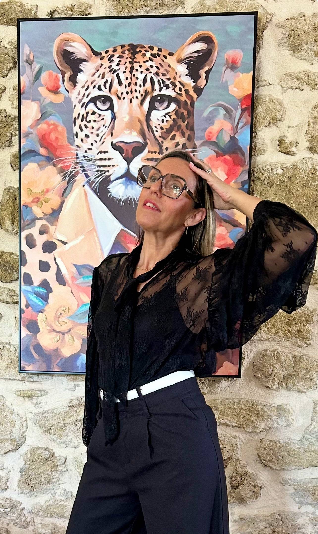 Haut Éléna - Blouse en dentelle noire