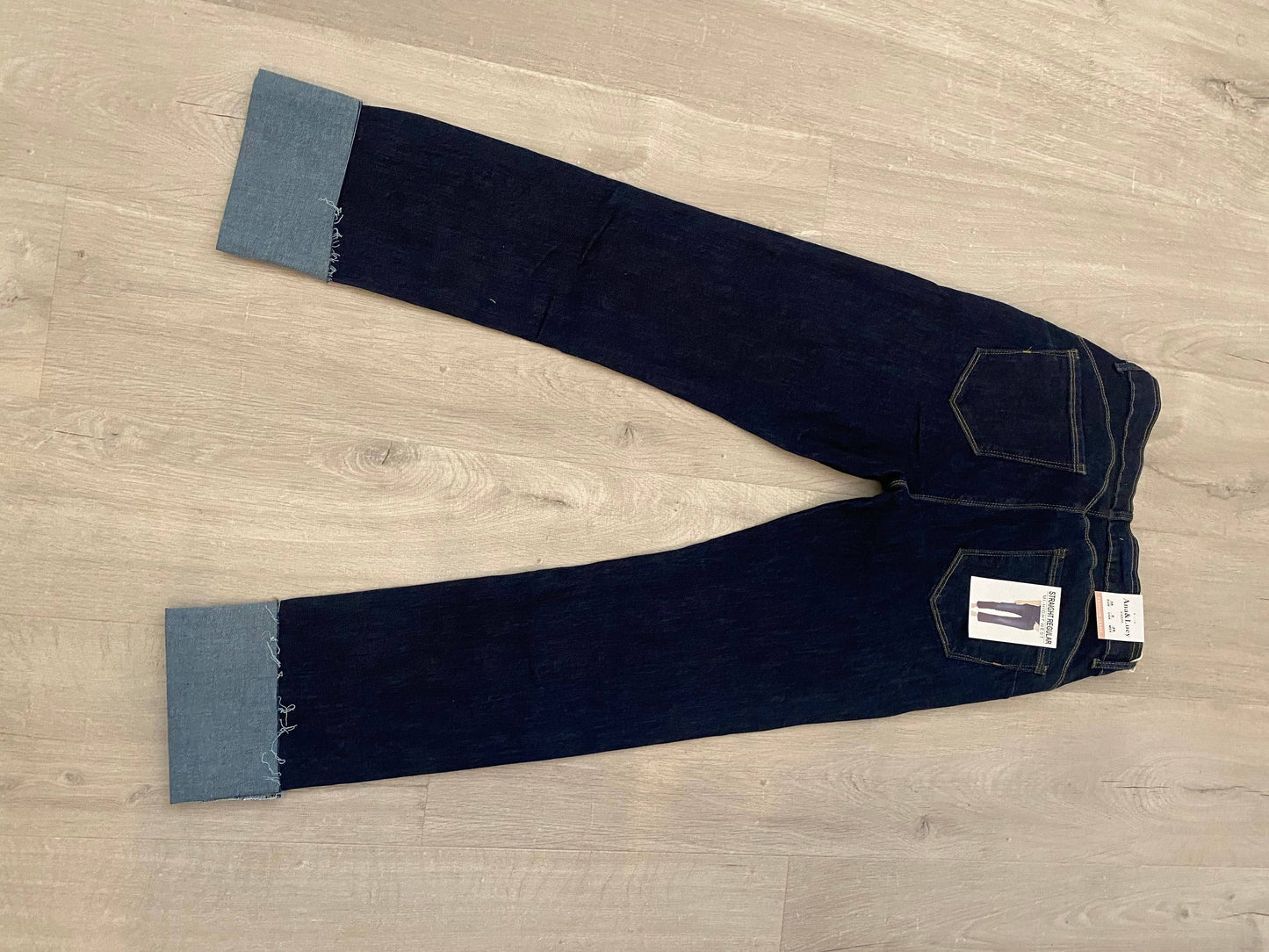 jean brut droit à revers