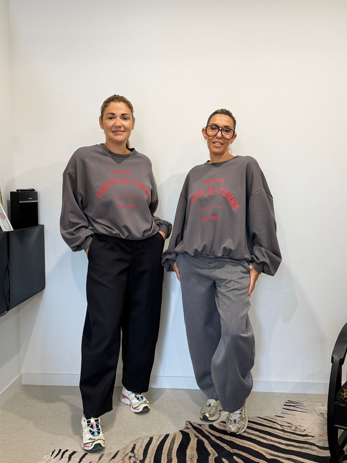 Sweat LUMINA oversize - Gris & rouge