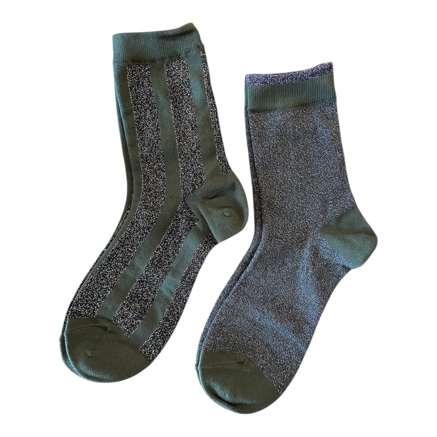 coffret chaussettes femme kaki et noires brillantes