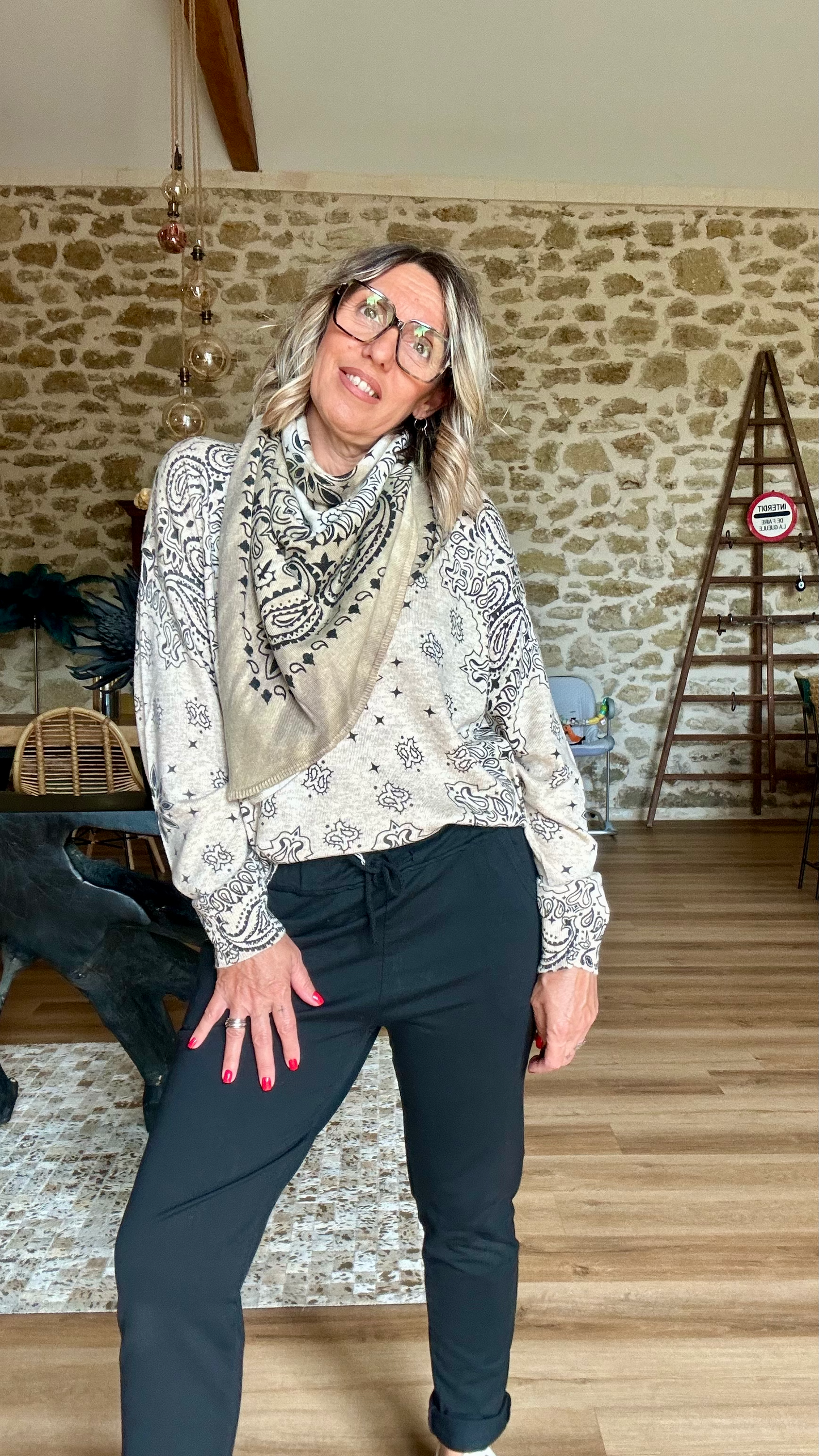 Pull Edmond ADORÉ imprimé Bandana