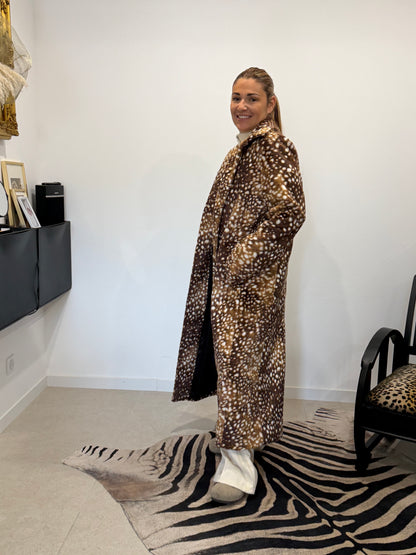 Manteau long BAMBY by Lumina - Fausse fourrure imprimée