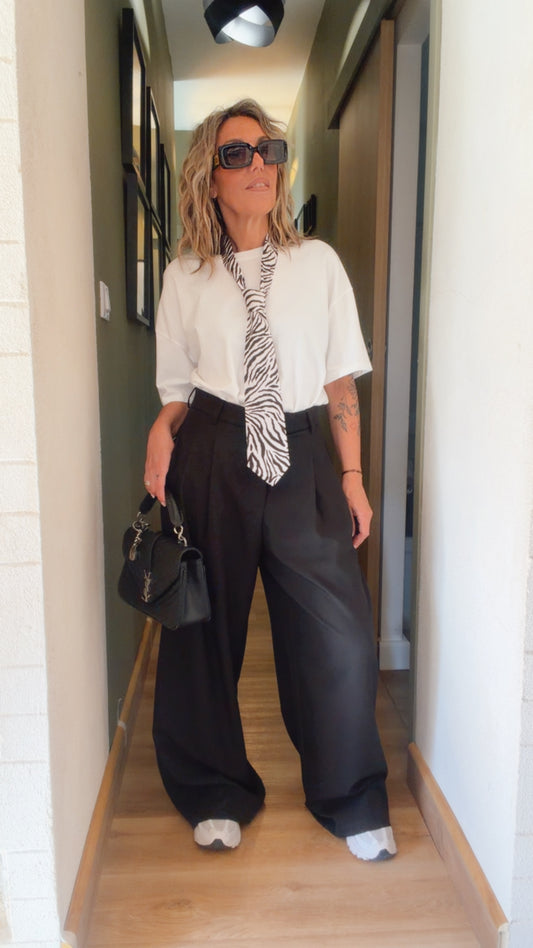 pantalon palazzo large noir