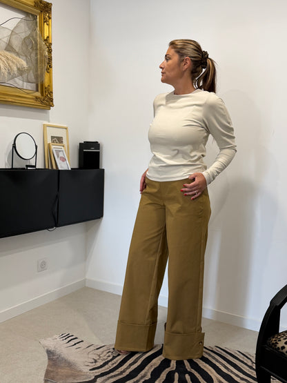 Pantalon large SIENA by Lumina - Taille haute