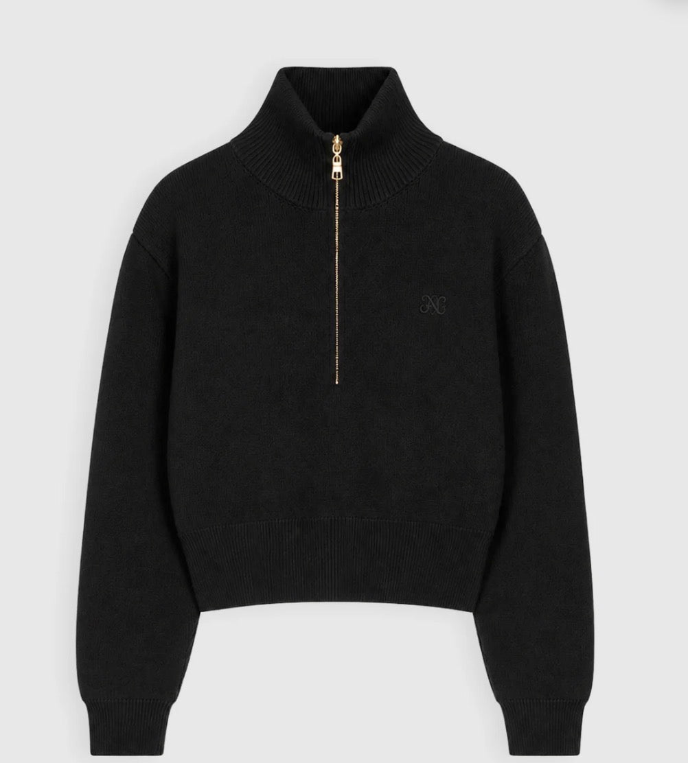 Pull zippé An'ge NAZARIO - Noir