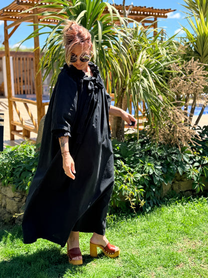 robe longue fluide noir johanna paris