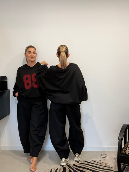 Sweat oversize ROMY 89 - Noir & bordeaux