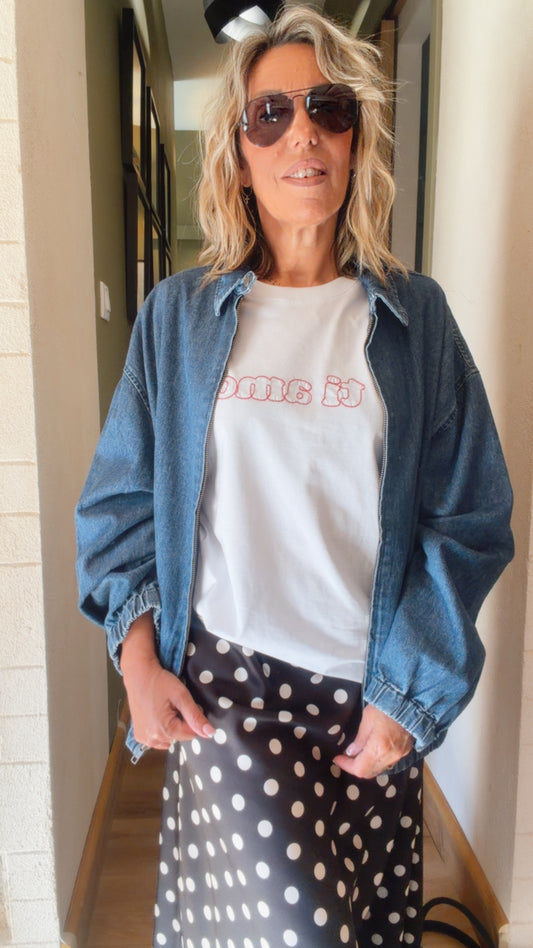 t-shirt blanc a message femme